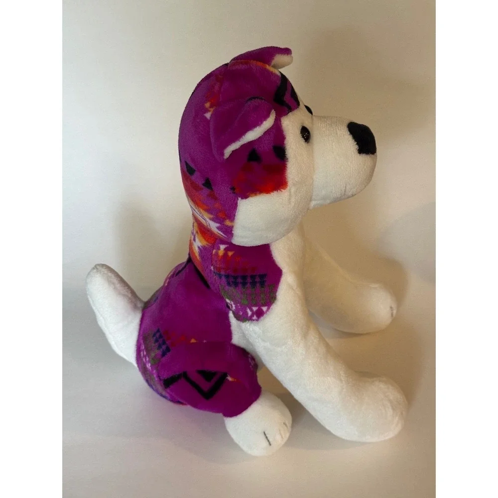 Western Trading Blankets Plush Dog Purple Southwestern Tribal Print Husky Wolf